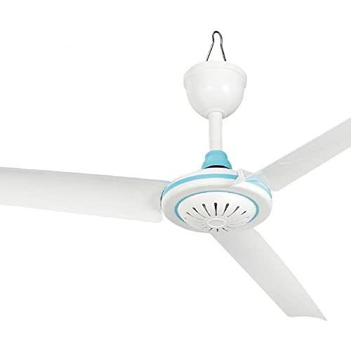 Etbotu DC 12V Low-voltage Ceiling Hanging Fan Household Camping Electrical Fan White and blue