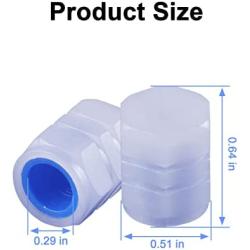 BJSIA Noctilucous Car Tire Valve Stem Caps, 4ps Universal Air Caps Cover, Car Accessories Universal for Car, Motorcycles, SUV, Trucks, and Bike-Blue