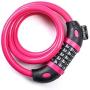 Bicycle Anti-Theft Code Lock, Composed of 5 Digits, Suitable for tri-City Vehicles, Motorcycles, etc. The Lock can be Reset by Itself and Set The Code Lock by Yourself (Pink)