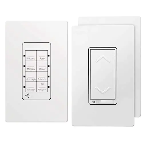 Interrupteur Intelligent TOPGREENER 2 Pack avec Contrôleur de Scènes Wi-Fi, Boutons Programmables 8, Fil Neutre Requis, Réseau 2,4 GHz, Homologué UL Interrupteur Intelligent TOPGREENER 2 Pack avec Contrôleur de Scènes Wi-Fi, Boutons Programmables 8, Fil Neutre Requis, Réseau 2,4 GHz, Homologué UL