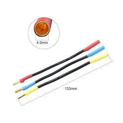Hobby Fans 4mm Banana Plugs Connector Extension Cable Wire for RC Brushless Motor ESC (3-Pack)