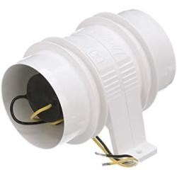 Attwood 1731-4 Turbo 3000 Series In-Line Bilge Blower, For 3-Inch Interior Diameter Vent Hose, 12-Volt
