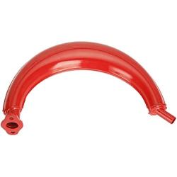 FVRITO 40mm Half Moon Curving Exhaust Muffler Pipe Silencer Gasket Fuel Line Filter and Spark Plug for 2 Stroke 80cc 66cc 60cc 49cc Engine Gas Motorized Bicycle Motor Bike Red