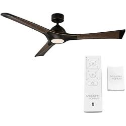 Woody Smart Indoor and Outdoor 3-Blade Ceiling Fan 60in Oil Rubbed Bronze/Dark Walnut with 3000K LED Light Kit and Remote Control works with Alexa, Google Assistant, Samsung Things, and iOS or Android App