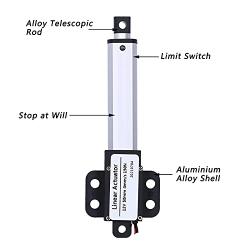 Folany Linear Actuator, 2 inch Stroke Micro Electric 20N/4.5lb DC 12V 1.2 /s, Built in Limit Switch, Mini Waterproof Actuator Motor for Home Appliances/Medical/Industry (Stroke 50mm-30mm/s-20N)