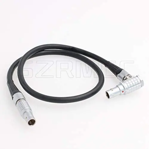 SZRMCC Nucleus-M 0B 7 Pin Male to 0B 7 Pin Male for Wireless Follow Focus Motor Connection Control Cable Daisy-Chained to 7-pin (Straight-Elbow 60cm)