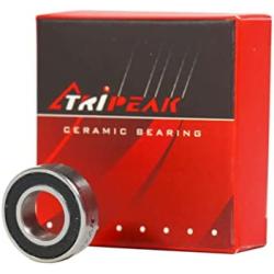 TRiPEAK Hybrid Ceramic Cartridge Bearing for Cycling Sports, Skateboard, Fidget Spinner, Inline Skate, Motor, Scooter, Roller Skate, Fishing reels, Drones, RC Cars, etc. Single Package.