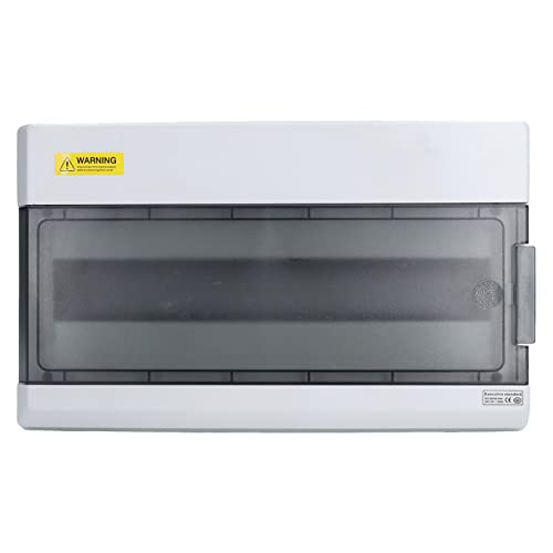 Distribution Protection Box,18 Way IP66 Waterproof ABS Plastic Junction Case,Transparent Cover,Suitable for Indoor and Outdoor Electrical,15 x 9.1 x 4.3in