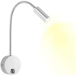 DC 12V Reading Light, Touch Control RV Interior Lights with USB Charging Port, 3W Warm White Flexible Gooseneck Lamp for Car, Van, Boat and Motorhome (Aluminum)