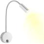 DC 12V Reading Light, Touch Control RV Interior Lights with USB Charging Port, 3W Warm White Flexible Gooseneck Lamp for Car, Van, Boat and Motorhome (Aluminum)