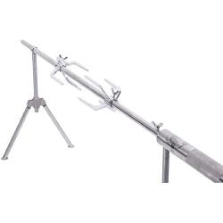 LB Spinner Adjustable Portable Battery Operated Professional Outdoor BBQ Rotisserie Spit with Motor, Silver PRO