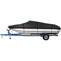 iCOVER Trailerable Boat Cover- 14-16 Waterproof Heavy Duty Marine Grade Canvas Fits V-Hull-Fish&Ski-Pro-Style-Fishing Boat-Runabout-Bass Boat- up to 14ft-16ft Long and 68