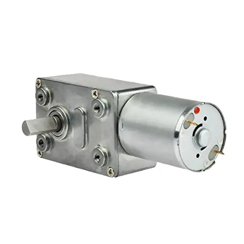 XHSP High Torque Turbo Geared Motor, JGY-370 12V 10rpm DC Worm Gear Motor- Small Electric Motor Low RPM Reducer Self-Locking Motor for DIY Mini Geared Motor
