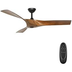 52 Inch Minimalist Style DC Motor Ceiling Fan, Reversible Motor and 3 Walnut ABS Blades, ETL Listed Indoor Ceiling Fans for Kitchen Bedroom Living Room, 6-Speed Remote Control