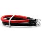 4 AWG Gauge 2pcs Red + Black Pure Copper Battery Cables Power Inverter Wire Set for Solar, RV, Car, Boat, Automotive, Marine, Motorcycle with 3/8 in Lugs (4 AWG, 2 Feet)