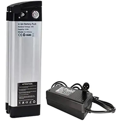 Grideto Silver Fish Ebike Battery, Built-in BMS Protection Board,48V Electric Bike Lithium Li-Ion Battery with Charger, for 250W 350W 500W 750W 1000W Motor