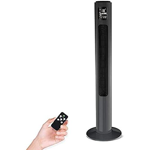 ISOBU LILIANG- - Evaporative Coolers Quiet Cooling Tower Fan with Remote Control, Ioniser, 15 Timer, and 3 Speed Settings, Oscillating Pedestal Fan - Black BMZDLFJ-1