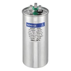 AUCHOICE 60/5 uF 60+5 MFD 370V or 440V 50/60hz Dual Run Start Round A/C Capacitors 60 5 uF 370 440 Volt VAC Capacitor for AC Fan Motor Start or Heat Pump Air Conditioner or Condenser Straight Cool