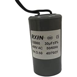 BENLIUDH Capacitor Accessories 30uF CBB60 Motor AC 450V Frequency of 50Hz/60Hz Running with 2 Lead Wires 1Pcs