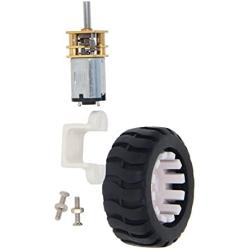 Jutagoss 1Pcs Miniature Gear 60RPM DC 12V Gear Motor with Fixed Frame Coupling Nut Plastic Wheel for DIY Mobile Robot,Smart Cars Project