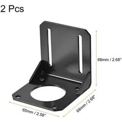 MECCANIXITY Motor Bracket Motor Mounting Holder 68x65x68mm Black for 57mm NEMA 23 Stepper Motor with Screws 2 Set