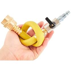 ZKZX Winterize Sprinkler Blowout Adapter RV Winterizing Kit with Shut Off Valve and 1/4”Industrial Plug Air Compressor and Garden Hose Connector for Motorhome Boat Camper Travel Trailer
