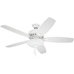 Luminance CF835SW ES DC Builder Ceiling Fan with Pull Chain | 52 Inch Fixture with Premium Motor and Dual Mount for Flush or Downrod Hanging | Reversible Blades with LED Light Bulbs, Satin White