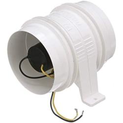 Attwood 1749-4 Turbo 4000 Series II In-Line Blower, For 4-Inch Interior Diameter Vent Hose, Water Resistant, 12-Volt