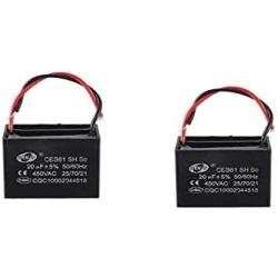 CBB61 2Pcs 20UF Starting Capacitance 450V AC Fan Capacitor CBB Motor Run Capacitor