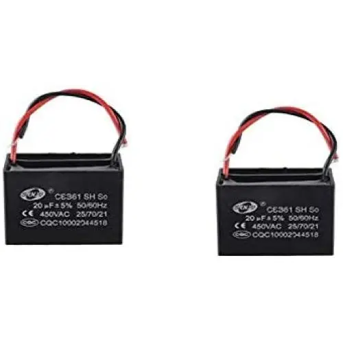 CBB61 2Pcs 20UF Starting Capacitance 450V AC Fan Capacitor CBB Motor Run Capacitor
