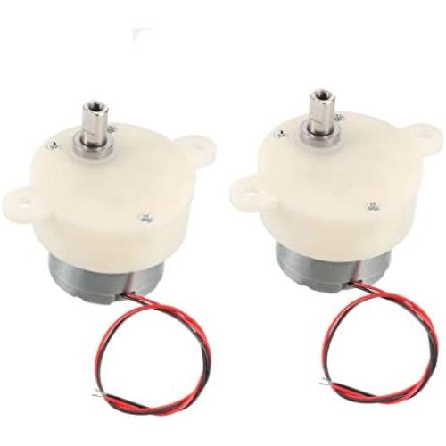 uxcell 2PCS DC 6V 5RPM High Torque Rotary Speed Cylinder Shape Deceleration Reducing Motor, 2-Wire Connecting