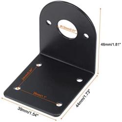 MECCANIXITY Motor Mounting Bracket Motor Holder 44x39x46mm Black with Screws for Motor 2 Pack