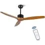 Remote Control 52” Wood Ceiling Fan Outdoor Ceiling Fan Without Light for Patio Moisture-proof Farmhouse Ceiling fan for Living Room Bedroom Kitchen Reversible DC Motor