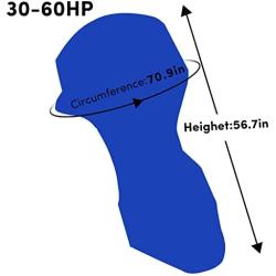 VEITHI Outboard Motor Cover Waterproof, 600D Heavy Duty Oxford Fabric Boat Motor Covers, Sunproof Full Outboard Motor Engine Cover Fit for Motor 30-60 HP, Blue