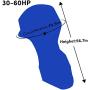 VEITHI Outboard Motor Cover Waterproof, 600D Heavy Duty Oxford Fabric Boat Motor Covers, Sunproof Full Outboard Motor Engine Cover Fit for Motor 30-60 HP, Blue