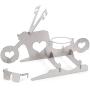 KF Ornament Motorcycle Beer Can Chicken Holder for Grill - Portable Bike Chicken Rack Sturdy Stainless Steel Chicken Roaster with Beer can Bottom Crossbar for Home Camping BBQ Use Grill Racks (Heart)
