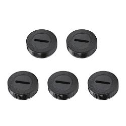 Heyiarbeit Carbon Brush Holder Caps 20mm O.D. 7mm Thickness Electric Motor Brush Cover Plastic Fitting Thread Black 5pcs