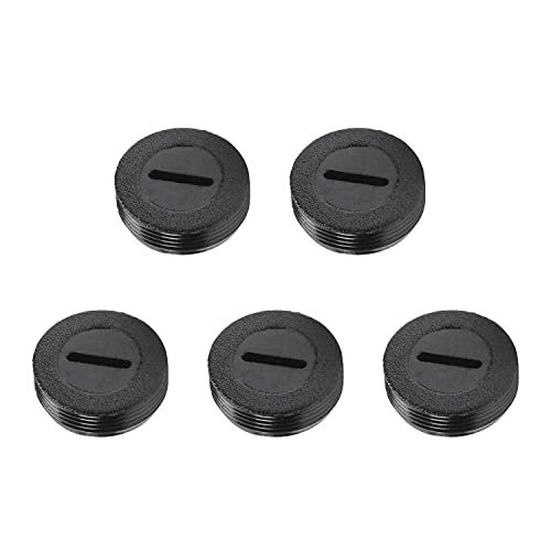 Heyiarbeit Carbon Brush Holder Caps 20mm O.D. 7mm Thickness Electric Motor Brush Cover Plastic Fitting Thread Black 5pcs