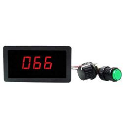 ELENKER 6V 12V 24V Digital Display LED DC Motor Speed Controller PWM Stepless Speed Control Switch HHO Driver - Black CCM5Dh