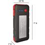 VECTOR SS6LV 1000 Peak Amp Lithium Jump Starter w/ USB-A(2.1 Amps), USB-C(3.1 Amps), Power in & Out, LED Work Light, & Heavy Duty Powder Coated Clamps