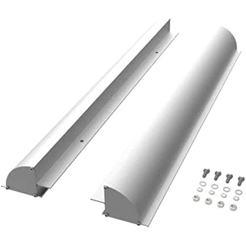 NUZAMAS Set of 2 Aluminium Solar Panel Side Brackets, Spoilers for Fitting Solar Panels to Motorhomes, Caravans, House Roofs, RV Camper, Van, Travel, Trailer, Boat, Silver