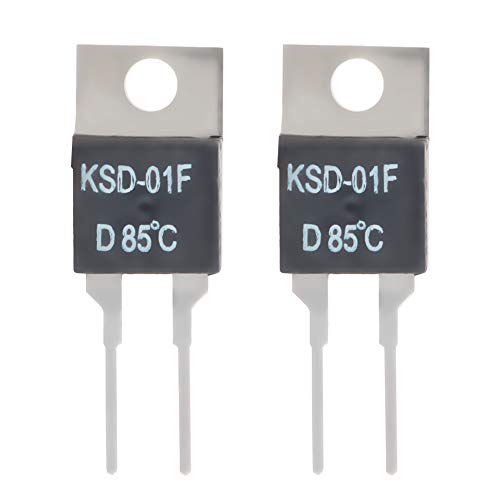 Fielect N.C 85℃ 2pcs Normally Close Temperature Switch, KSD-01F Thermal Switch Thermostat Temperature Controller