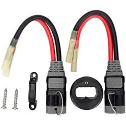 Camco Trac Outdoors High-Current Connector Kit, 8 Gauge | Upgrade Your Trolling Motor Connectors to High-Current 12V or 24V Power | for 60 Amp 12/24/36V Power (69441), Black