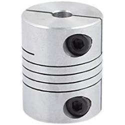 uxcell 5mm to 6.35mm Shaft Coupling 25mm Length 20mm Diameter Stepper Motor Coupler Aluminum Alloy Joint Connector for 3D Printer CNC Machine DIY Encoder
