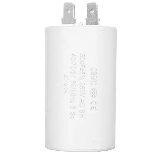 AC 250V 60uF 50/60HZ Cylinder Shaped Run Round Capacitor CBB60 for Motor Cool Heat Pump Washing Machine