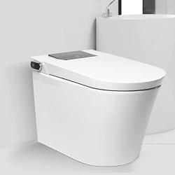 Trone Nobelet NETBCDER12.WH Electronic Bidet Toilet, Floor-Mounted Toilet Bowl with Heated Toilet Seat and Bidet with Dryer, Advanced Smart Toilet for Bathroom, White