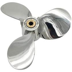 ARKDOZA 3 Blade 7 1/2x8 4hp 5hp 6hp 4A 4M 5M 5C F4 F6L F6S F5A F6C Stainless Steel Propeller 9 Tooth SS Prop for Yamaha Outboard Motor Engine 7.5x8