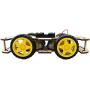 Wood 4WD Smart Robot Car Chassis Kit with 4 Motors (1:48) Robot Chassis Code Speed Encoder Battery Box for Arduino UNO