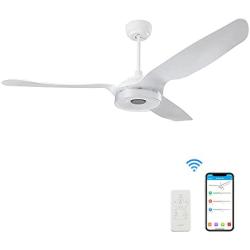 Trifecte 52 Inch Indoor&Outdoor Smart Ceiling Fan with Light and Remote,Wifi Ceiling Fan Compatible with App/Alexa/Google/Siri,Low Profile Ceiling Fan with 10-Speed Reversible Quiet DC Motor