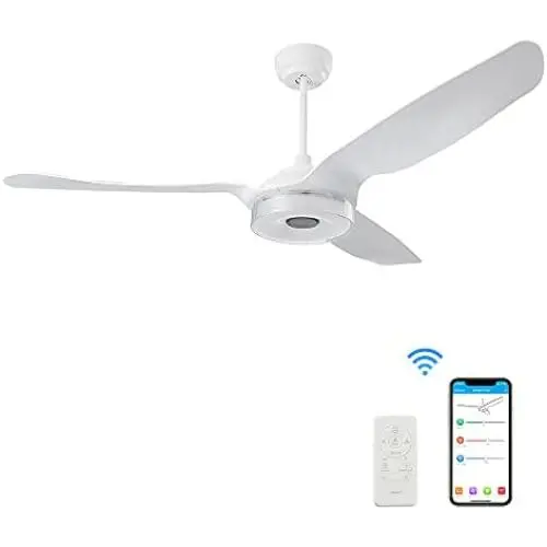 Trifecte 52 Inch Indoor&Outdoor Smart Ceiling Fan with Light and Remote,Wifi Ceiling Fan Compatible with App/Alexa/Google/Siri,Low Profile Ceiling Fan with 10-Speed Reversible Quiet DC Motor